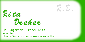 rita dreher business card